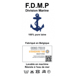 Pull Commando avec renforts (100% laine) étiquette  FDMP Division Marine