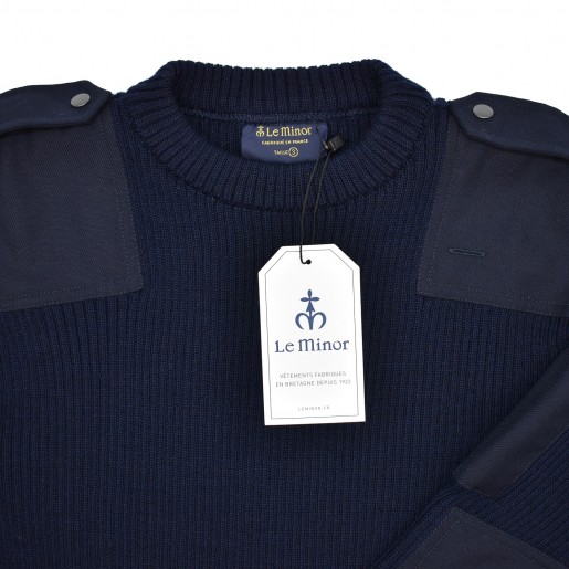 Pull Officier Le Minor Marine Nationale (100% laine) étiquette
