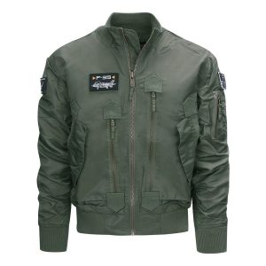 Fliegerjacke F-35 grün Nylon | Premium Militärjacke
