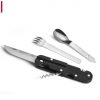 ステンレス製折りたたみキャンプ用カトラリーセット - 多機能ナイフ