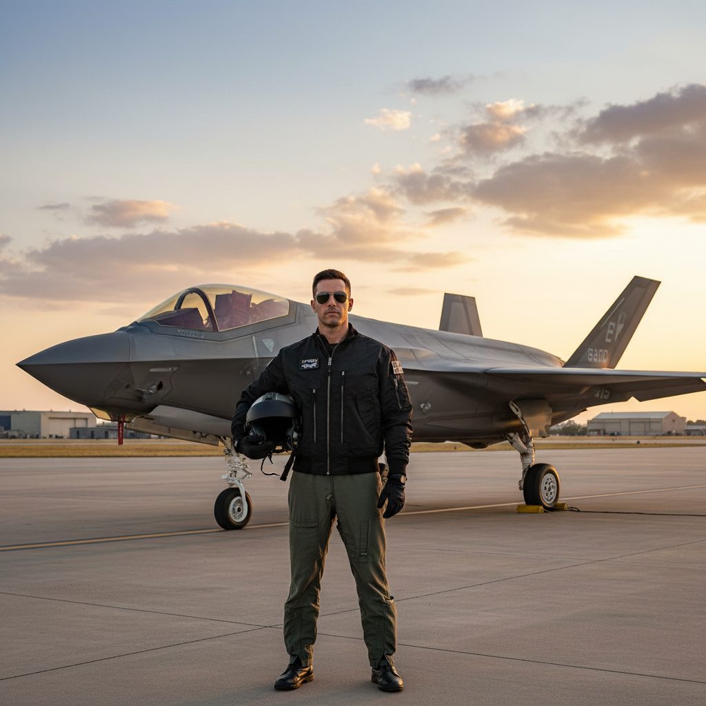 F-35 black nylon aviator jacket | Premium pilot jacket - Image 2