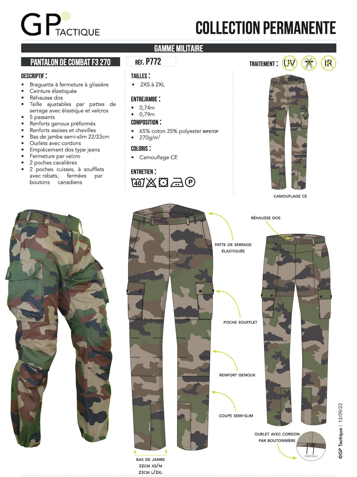 T3 GPキャット・パンツ:270gリップストップ、温帯気候用 - 画像 (6)