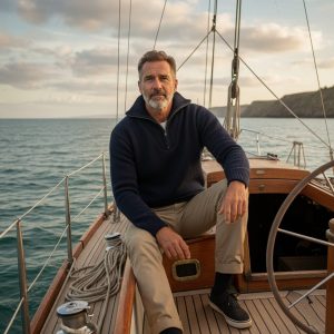 Maglione Skipper Auckland in 100% lana: il caldo e robusto maglione da marinaio da uomo