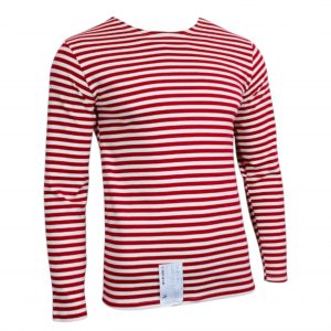 Marinière Telnyashka russe rouge – coton épais, héritage militaire et confort unisexe