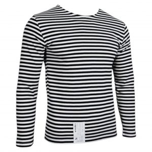 Telnyashka barca a vela a maniche lunghe in cotone nero