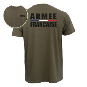 T-shirt militare color kaki 100% cotone - Esercito francese