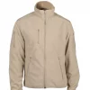 Blouson polaire beige GK DUTYCALL, fermeture éclair centrale, col montant, poches zippées frontales et sur les manches.