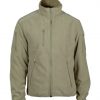 Blouson polaire kaki homme OD GK DUTYCALL avec col montant, poches zippées frontales et sur les manches.