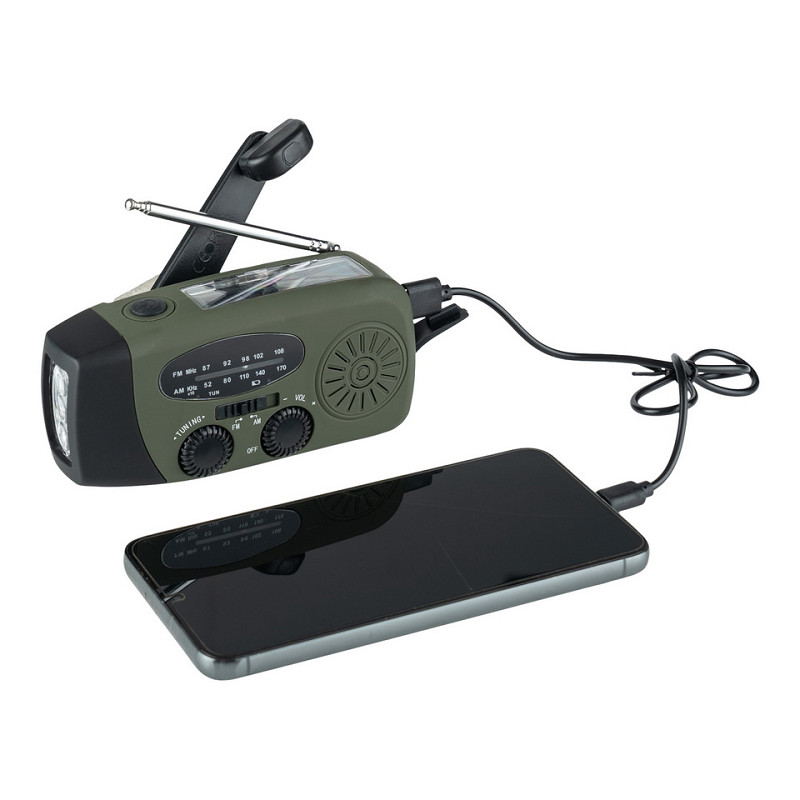 Radio solaire d'urgence avec dynamo et lampe LED - Survie portable – Image 4